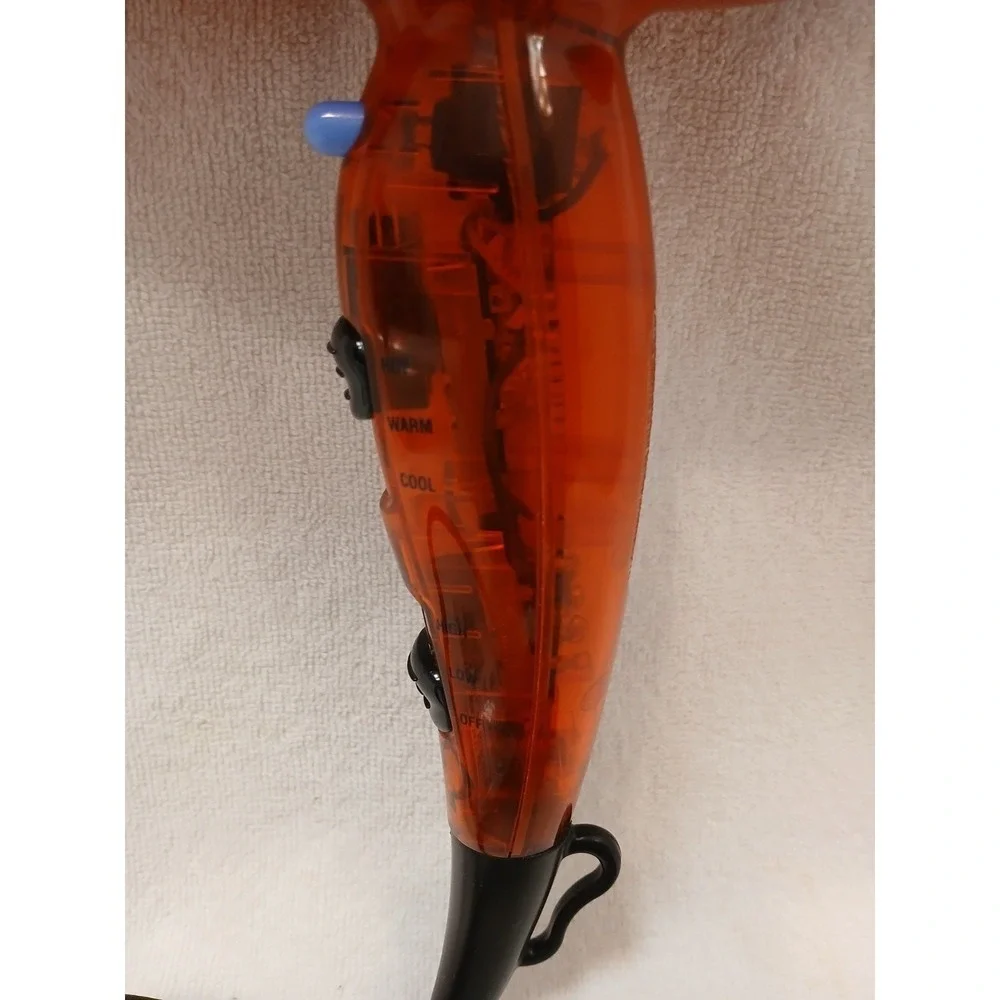 Rare Revlon Red TRANSPARENT Hair Dryer FULL Size Professional Powerful Salon